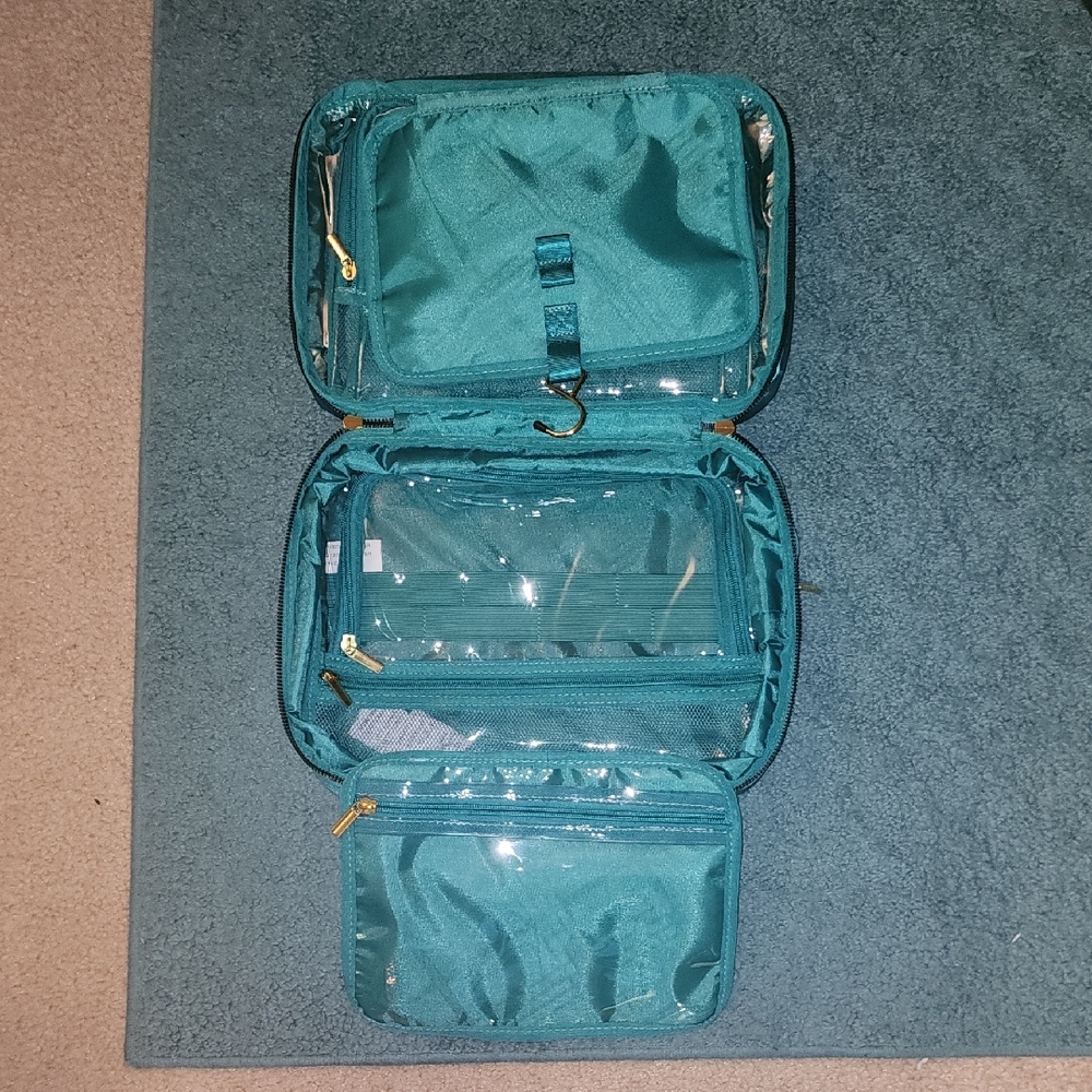 Joy Mangano Teal Cosmetic Bag - Picture 3 of 5